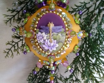 Serenity beaded satin ornament