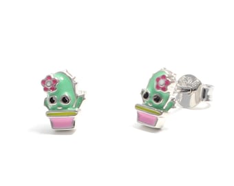 Cactus earrings 925 sterling silver