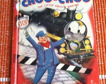 Choo-Choo The Little Switch Engine Rand McNally Jr. Elf Book 1950's Chlildren's Book Vintage Illustrations