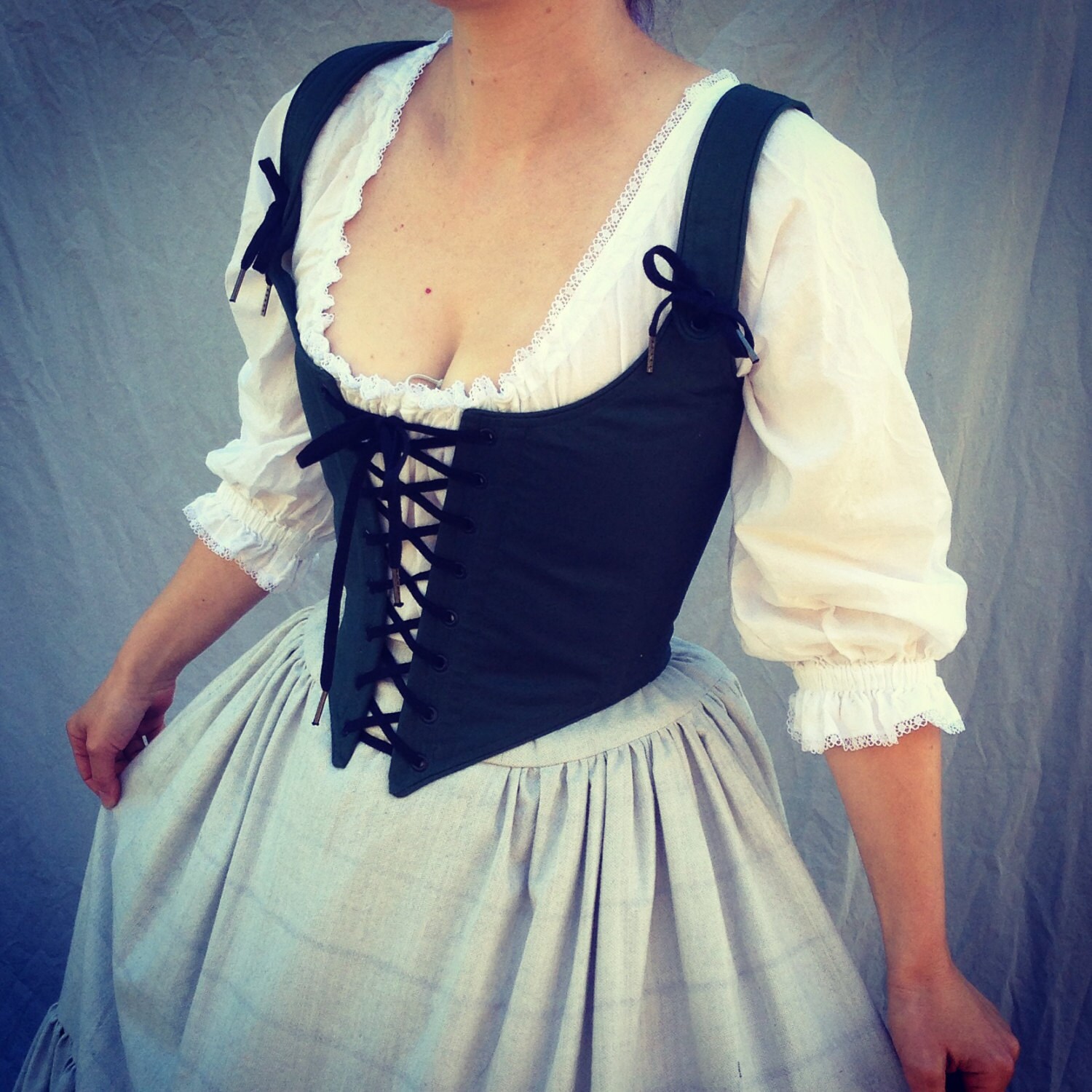 Renaissance Festival Corset Bodice Laces In Front And Back 