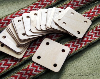20 tablet weaving cards - ready for shipping - very thin 1mm / 5x5 cm - birch wood - made by artisan
