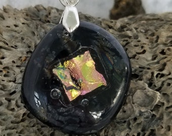 Sparkling Square Dichroic Glass Pendant