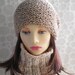 KNITTING PATTERN/OCEAN Womans Slouchy Knit Hat Boucle yarn Womans Knit Beanie Slouchy Hat pattern Womans Slouch Beanie Garter stitch Hat