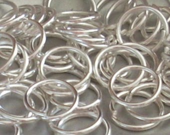 Pearl open ring 8mm X 20 silver metal
