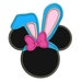 Character Inspired Minnie Bunny Ears Embroidery Applique Design