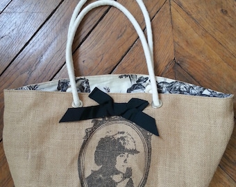 Burlap beach bag