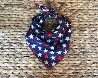 dog bandana, pet bandana, fourth of July dog bandana, dog bandanas, patriotic stars bandana, 4th of July bandana, tie on Bandana, pets