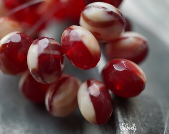 Creamy Berry, Rondelle Beads, Czech Beads, Beads, N1776