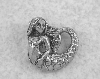 Green Girl Studios Swimming Mermaid Pewter Pendant