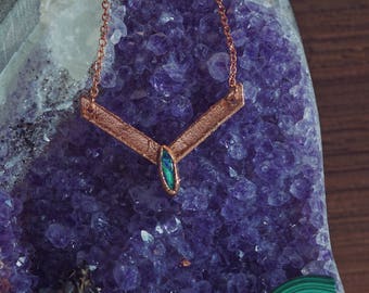 Cultured Opal in Copper Necklace