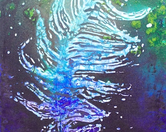 Feather - Original 24"x36"x1.5" Acrylic Painting/Mixed Media on Gallery Wrapped Heavy Duty Canvas
