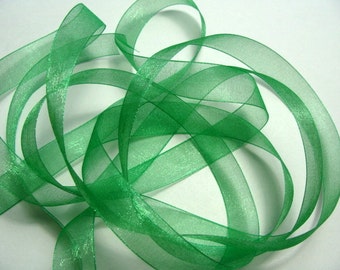 5/8" Organza Ribbon - Emerald Green - 25 or 50 yard Spool