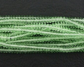 50 czech lime green 4mm rondelle spacer bead