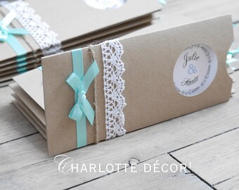 Wedding invitation form openwork case + lace