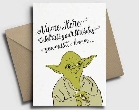 Star Wars Yoda Personalised Birthday Card