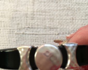 Black patent leather bracelet