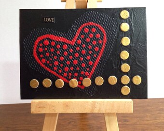 Its Good to be Loved - ACEO Original Mixed Media Art collectible artist trading cards