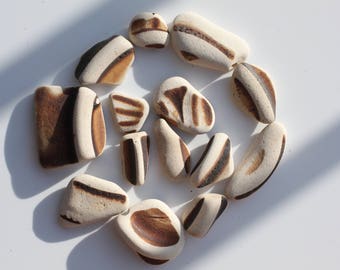 Scottish beach pottery, sea pottery , beach pottery, Scottish beach finds, sea pottery , pottery shards, jewelry art supply, (116)