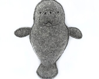 Manatee - Recycled Wool Sweater Plush Toy