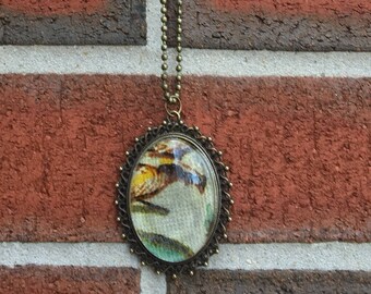 Vintage Fabric Pendant Necklace