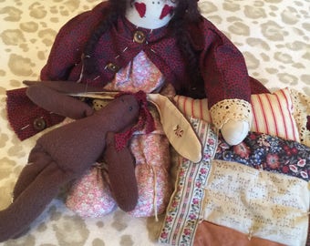 Velveteen rabbit, doll, handmade, vintage