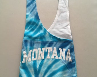 Handmade Upcycled Blue Montana Hobo Shoulder Purse