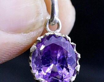 925 Silver Locket Pendant Of Lavendar Color Zircon CZ