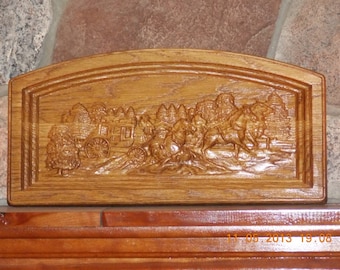 Western Decor Stagecoach ~ Stagecoach Wood Carving ~ Western Home Decor ~ Western Wall Art ~ Western Sign ~ Rustic Cowboy Art Wall Hanging