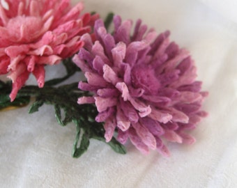 VINTAGE French Paper Flower Bouquet Costume Jewelry Brooch