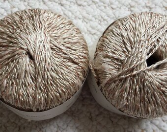 Grifil Artica Specialty Yarn, Shades of wheat with Gold, Two spool