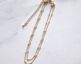 24K gold plated chain anklet,gold satellite chain anklet,dainty gold anklet,delicate beaded chain anklet,gold anklet bracelet,layered anklet
