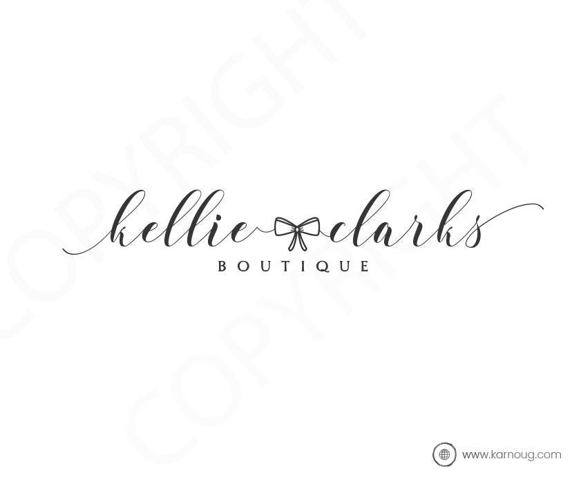 Bow Logo Boutique Logo Hair Bow Logo Premade Logo Watermark