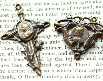 St. Joan of Arc Rosary Set - Chaplet Set - Catholic Medal - Vintage Replica - Made in the USA (SF10/CR)