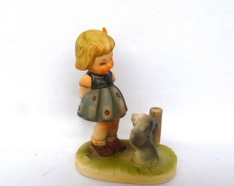 Vintage HUMMEL STYLE Girl and Dog FIGURINE