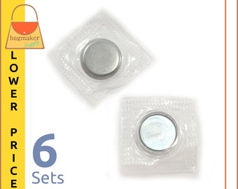 15 mm Hidden Magnetic Snaps, Slimline, Sew In Clear PVC Pouch, 6 Sets, Handbag Hardware Supplies Sewing Crafts, 5/8 Inch, MSP-AA001