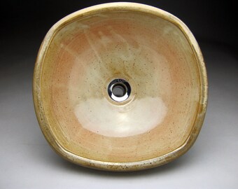 Handmade Ceramic Vessel Sink- Square with Sculpted Design - Made to Order