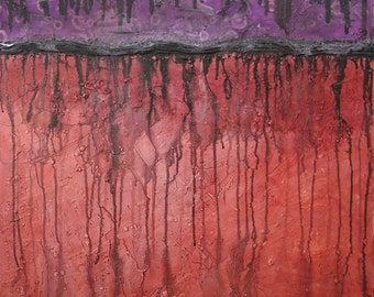 Large Abstract Acrylic Painting Textured Painting Black Painting Red Painting Purple Painting Modern Art Contemporary Art