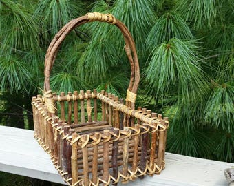 Rustic Twig Basket Farmhouse Decor
