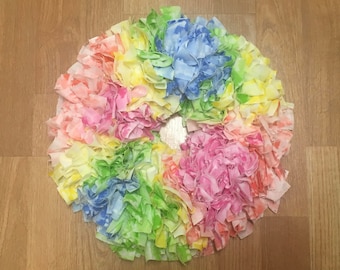 Rainbow Tie-Dye Rag Wreath