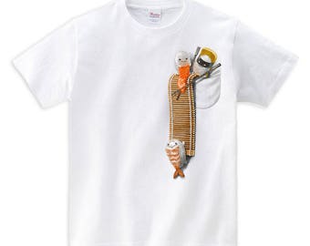 Pocket Sushi Rescue Adventure, Funny Japanese Foodie - Men, Women, Kids, Short Sleeve Tee Shirt, PrintStarTee Graphic Japan, Gift for Him