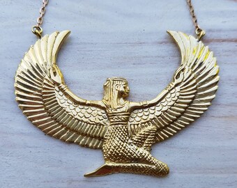 The Isis Collection - Goddess Necklace Medium - Brass - Feather Tribe