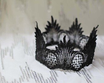 Gothic Black Lace Crown -"Gothic Arch" - princess, queen, royal, costume crown,macabre