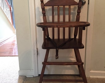 Wooden high chair | Etsy