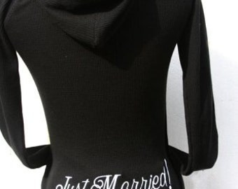 Just Married Embroidered Thermal Hoodie