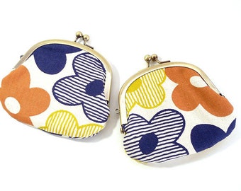 colorful flowers, metal frame purse, kiss lock purse