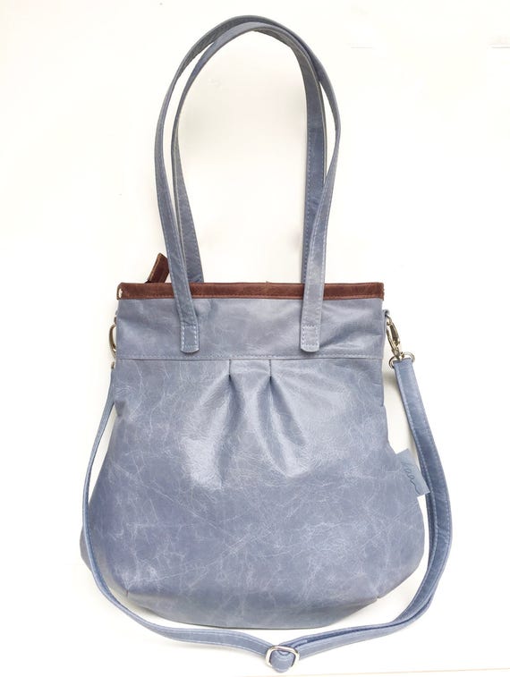 Hellblaue Ledertasche "SHELLY BAG" BLUESKY
