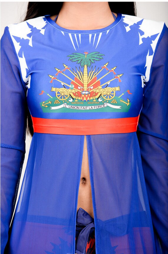 Haitian Flag Mesh( Crop Top Only)