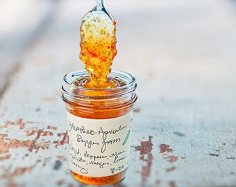 Jalapeno Apricot and Wildflower Honey Jam as Featured in Country Living Magazine Stocking Stuffer under 20
