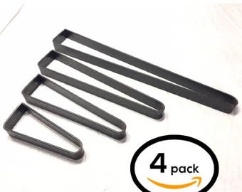 4 Pack Hairpin Rustic Reclaimed Metal Coffee Table Legs, Steel Straight Modern Industrial iron bracket end side table leg.
