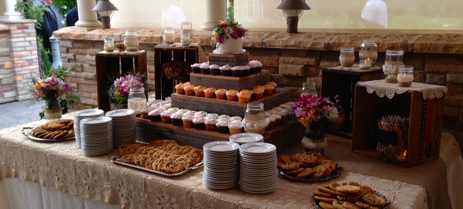 CAKE STAND Cupcake Stands 4 Tier Wood Wedding Box Plate Barn CAKE STAND Cupcake Stands 4 Tier Wood Wedding Box Plate Barn